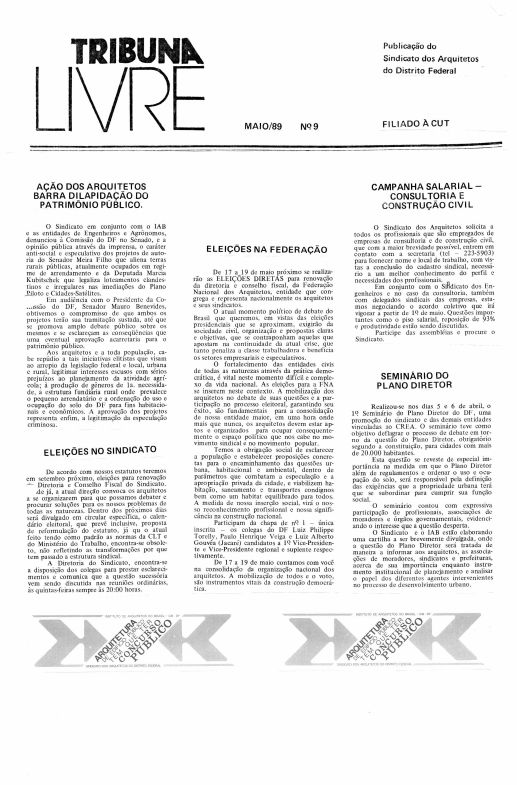 Capa da Tribuna Livre n. 9